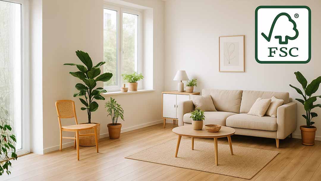 Nachhaltige Bodenbeläge 2025. Helle, moderne Wohnung mit nachhaltigem Klick Vinylboden in Holzoptik von Floor4all