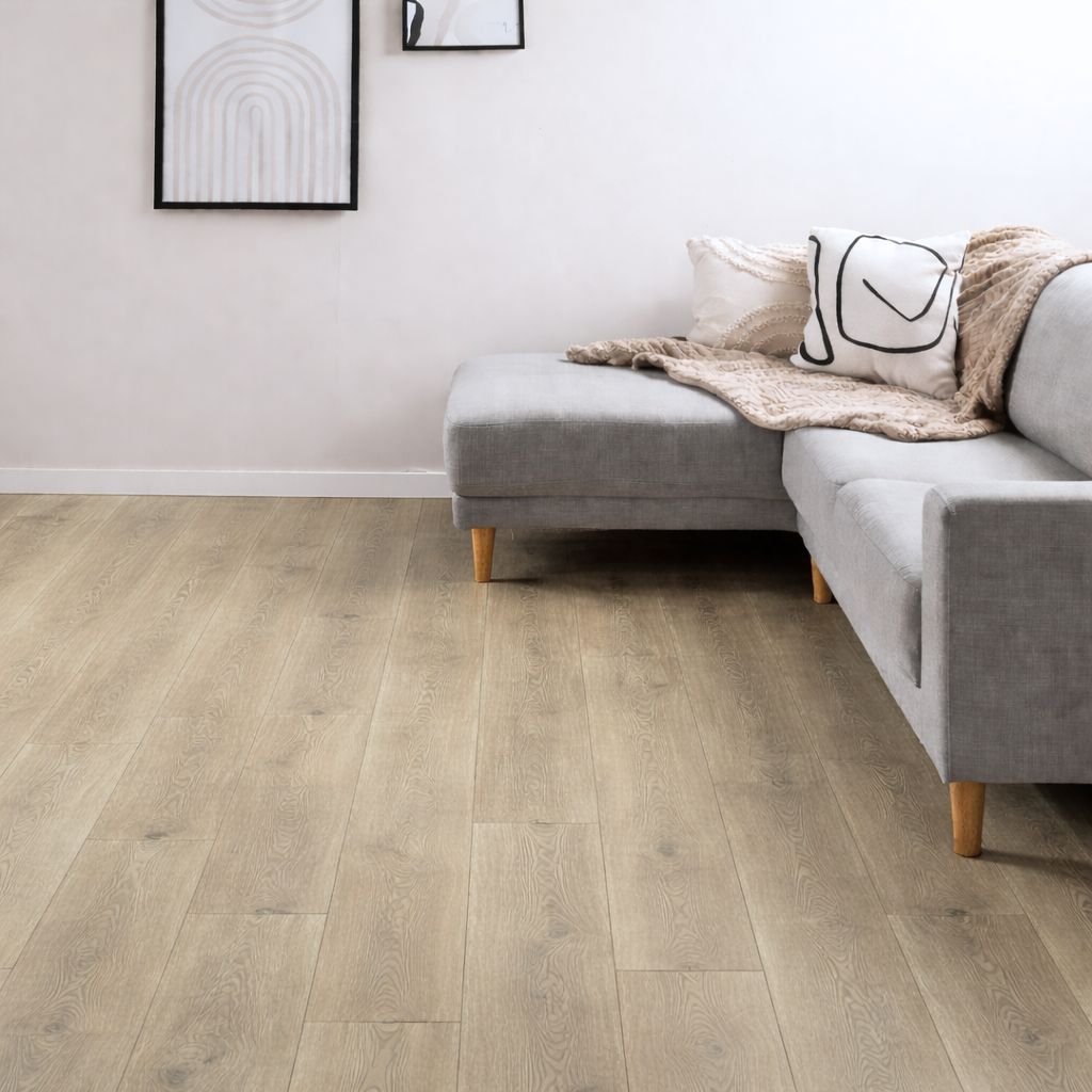 Klick Vinyl Eiche Hell Solid Pure mit Trittschall - Floor4all