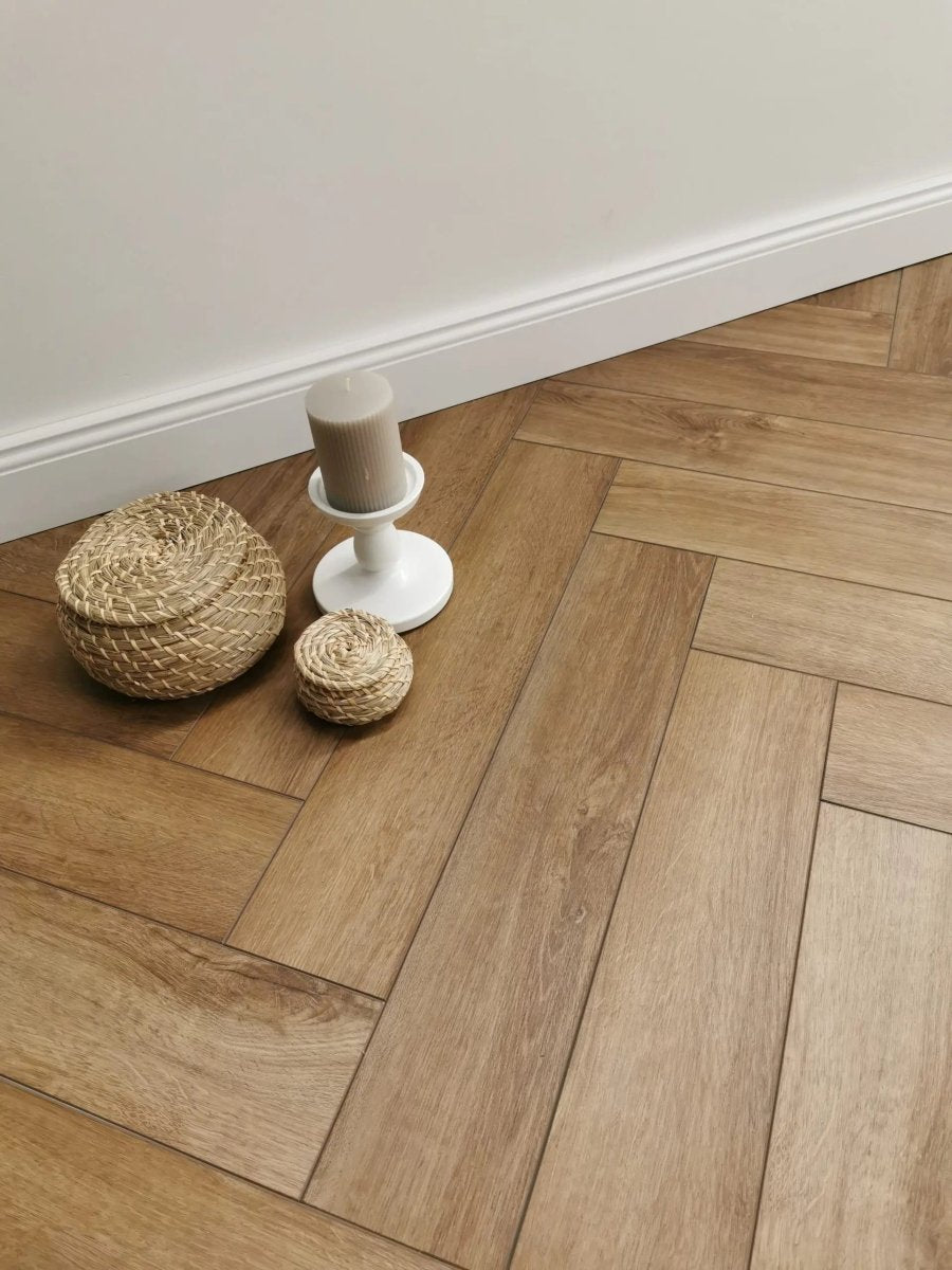 Klick Vinylboden Fischgrät Herringbone Nicki mit Trittschalldämung und wasserfest - Floor4all