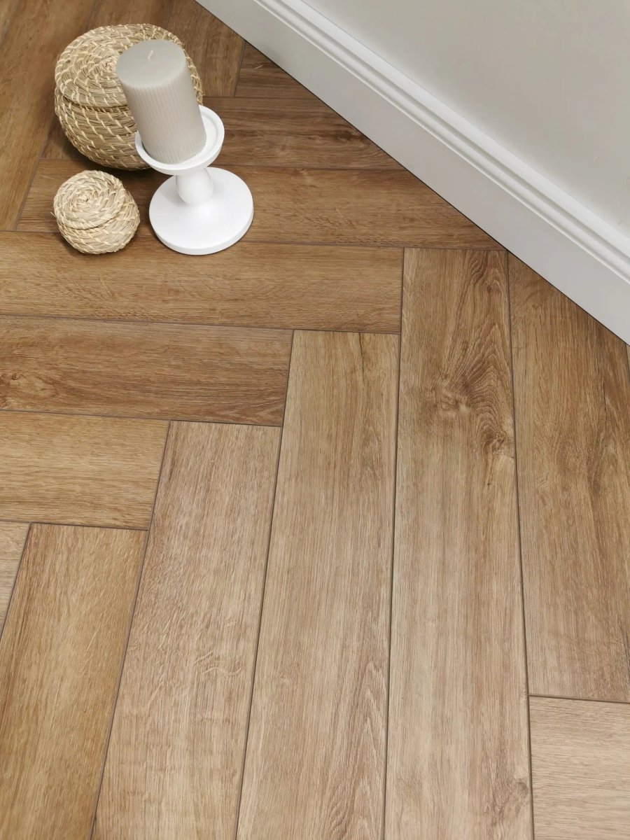 Klick Vinylboden Fischgrät Herringbone Nicki mit Trittschalldämung und wasserfest - Floor4all