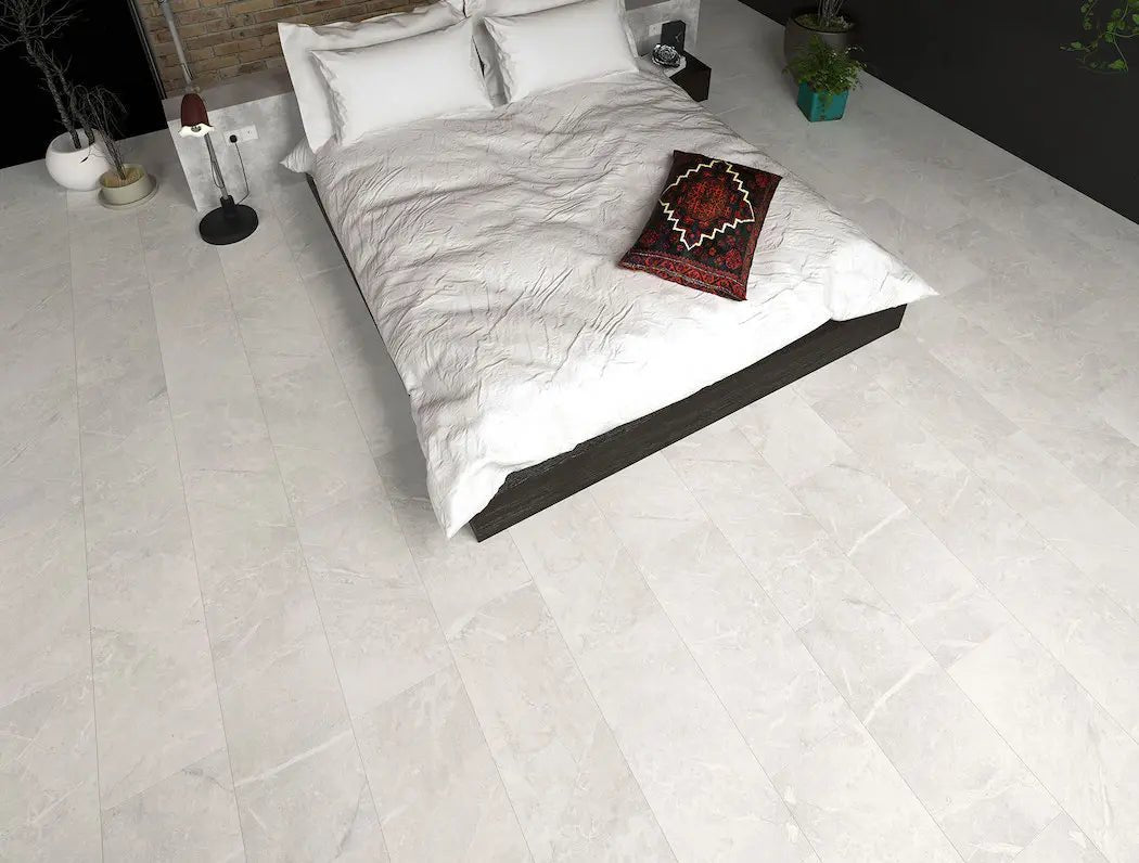GreenLine-Silent-XL-Stone-Fliesenoptik-Granit-white-mit-Trittschalldaemmung-Vinylboden-Klick-2