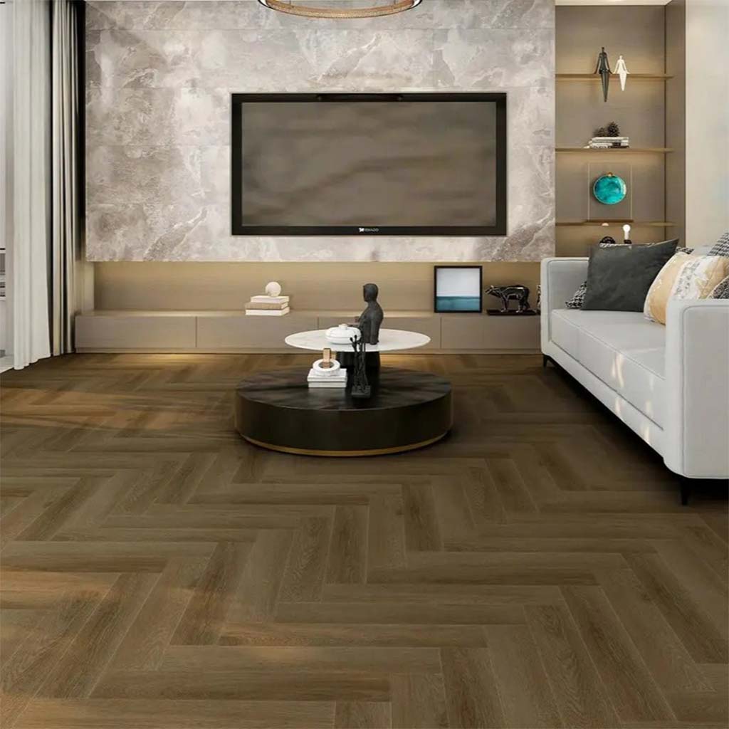 Klick Vinyl Herringbone Fischgrät Royal Pine mit integrierter Trittschalldämmung - Floor4all