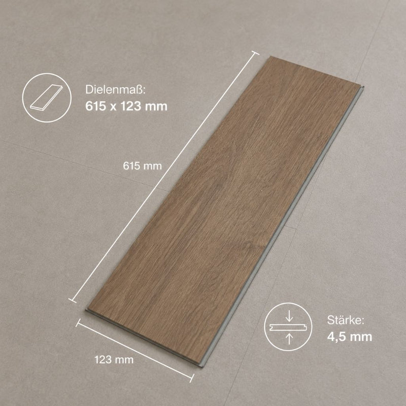 Detailaufnahme der Fischgrät Lilli – Dielengröße 615×123mm, 4,5mm Stärke, V-Fuge sichtbar, authentische Holzoptik