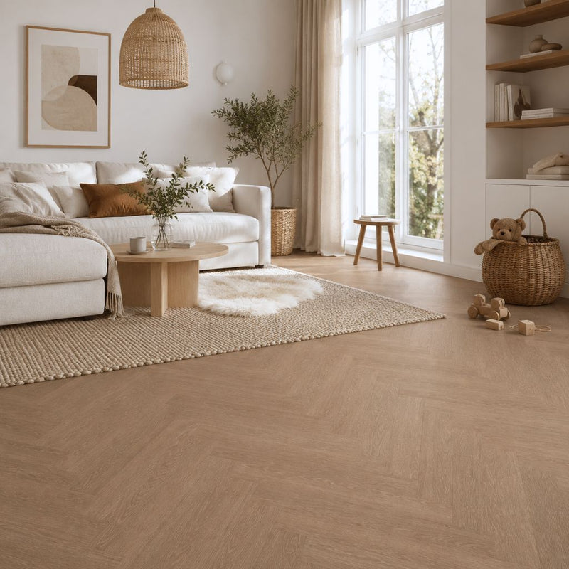 Repac solidLOCK 40-05 Fresh Oak Authentic Herringbone PURE 1020 Klick Vinylboden Wohnraum - Floor4all