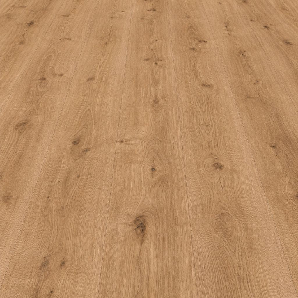 Nahaufnahme der klassischen Landhausdiele und Maserung des Designbodens Brosna in Holzoptik von Floor4all
