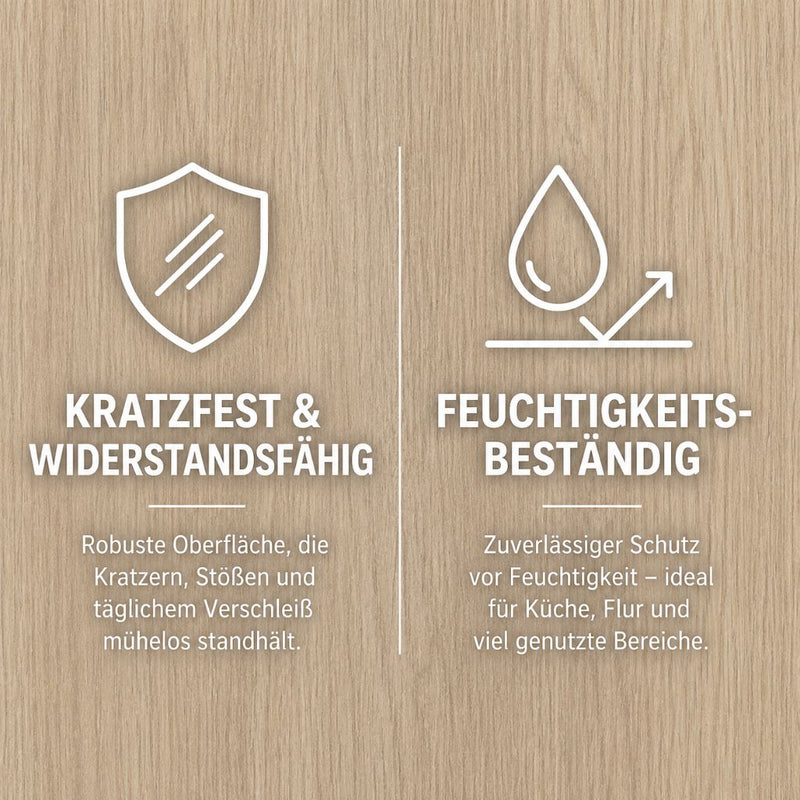 Kratzfest und widerstandsfähig, zusätzlicher Feuchtigkeitsschutz für Küche und Badezimmer – von Floor4all