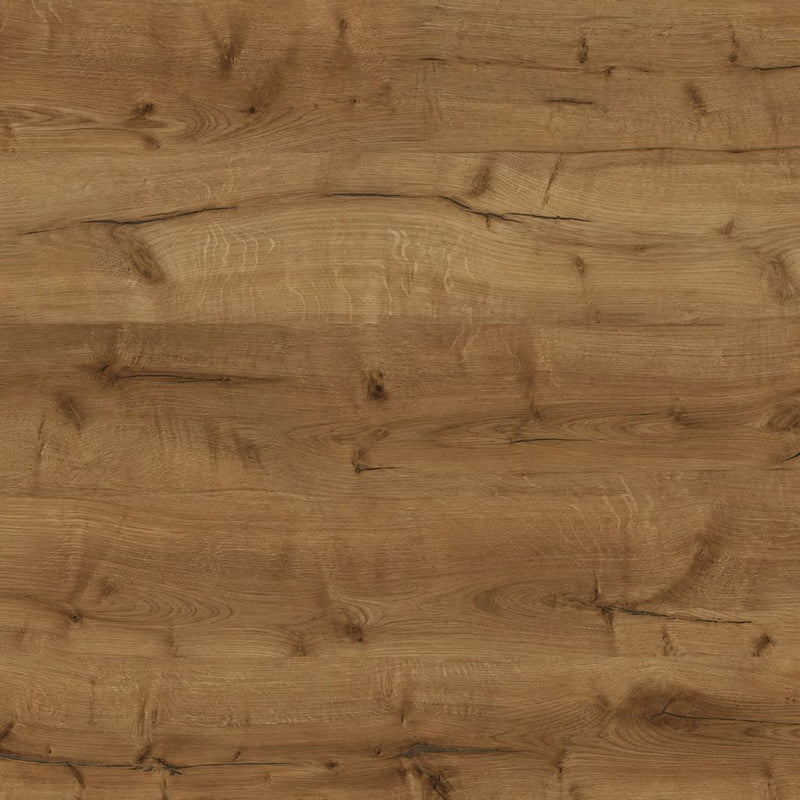 Dekor Klick Vinyl Eiche Autea in Draufsicht: honigbraune Holzoptik mit Astlöchern und Rissen von Floor4all
