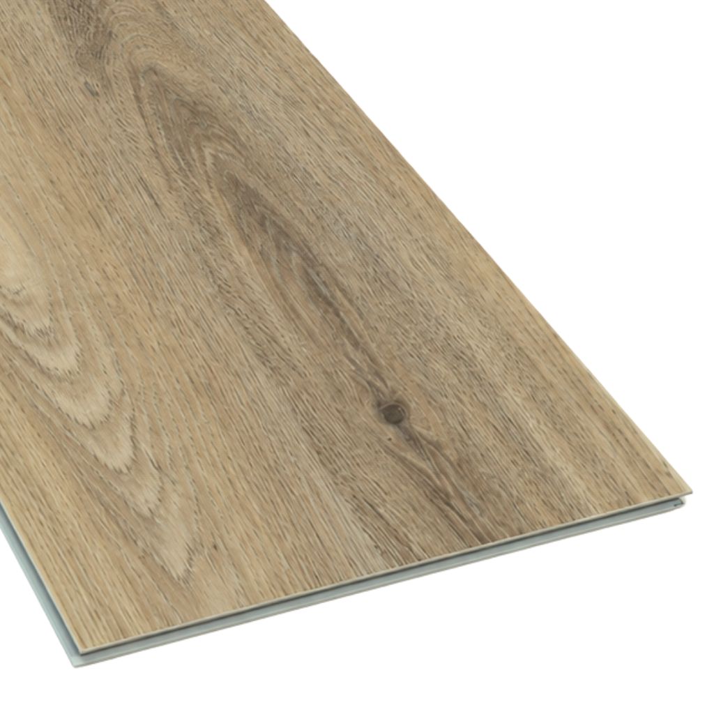 Detailansicht Klick Vinyl Eiche Cilano: Dielenende mit Klickprofil und Rigid-Träger von Floor4all