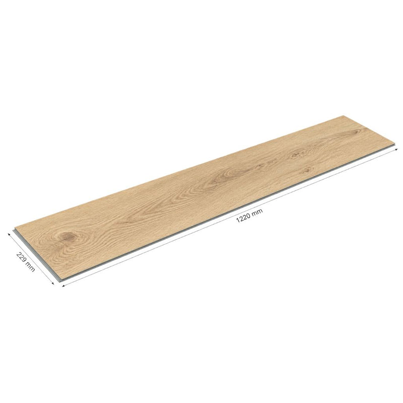 Klick Vinyl Eiche Kauvia hell, einzelne Landhausdiele 1220 x 229 mm mit integrierter Trittschalldämmung von Floor4all