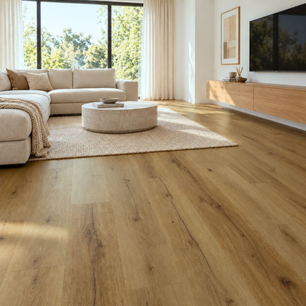 Klick Vinyl Eiche Smokey Landhausdiele Wohnzimmer - Floor4all