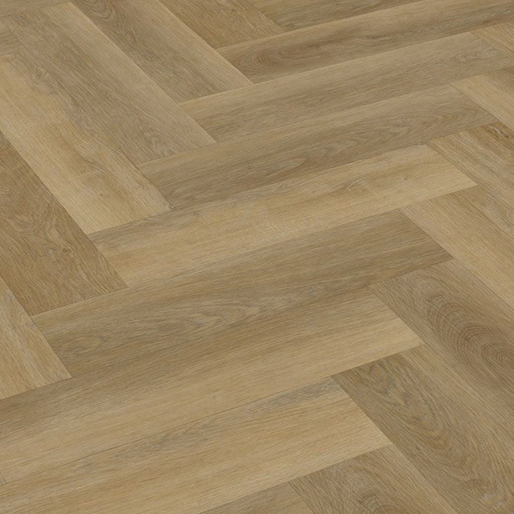 Nahaufnahme Fischgrät-Herringbone-Muster – klassische 45°-Verlegung mit authentischer Holzmaserung deutlich sichtbar