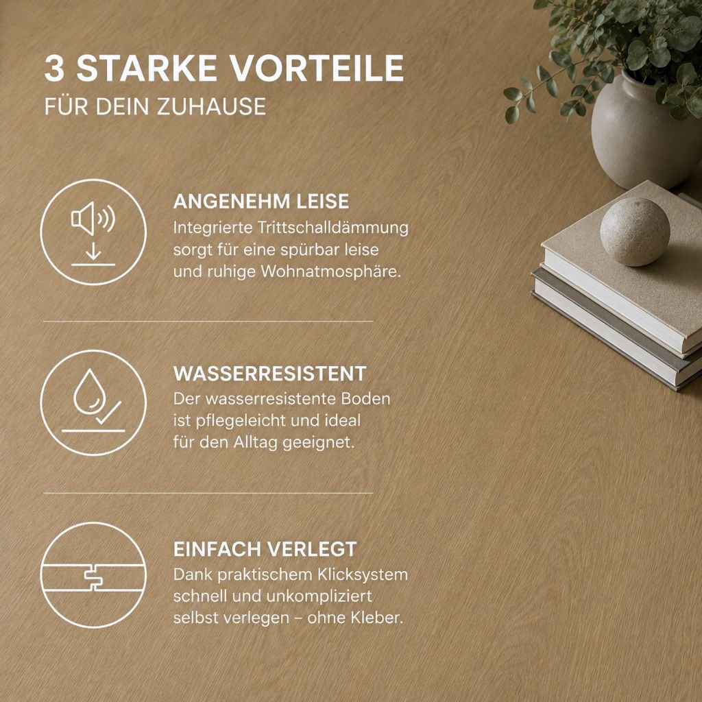 3 Starke Vorteile: Angenehme Leise, wasserresistent, einfach verlegt – von Floor4all