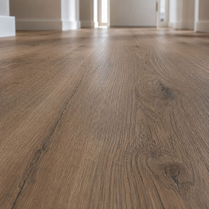 Detailansicht der Holzmaserung von Tanne Eiche mit sichtbaren Astdetails von Floor4all