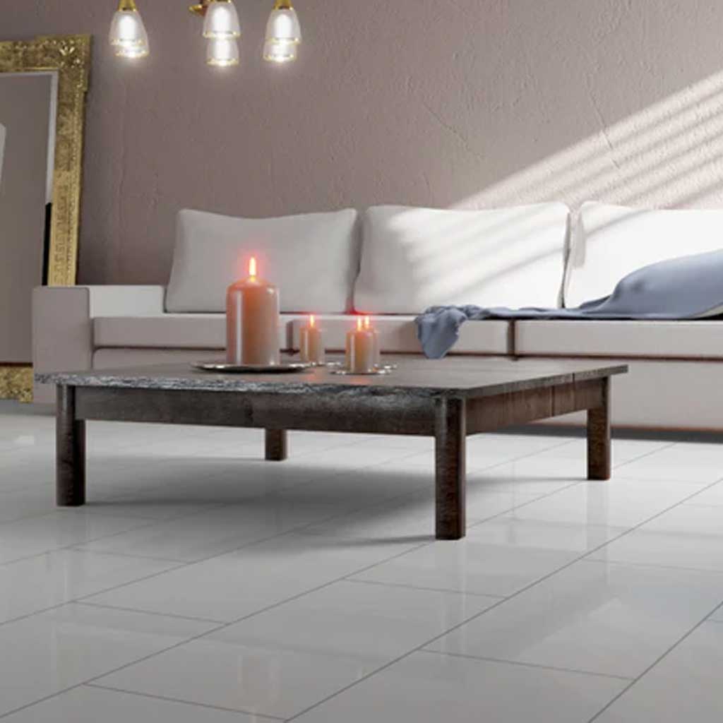 Laminat Kronotex Glamour Hochglanz Weiß Fliesenoptik. Bei Floor4all