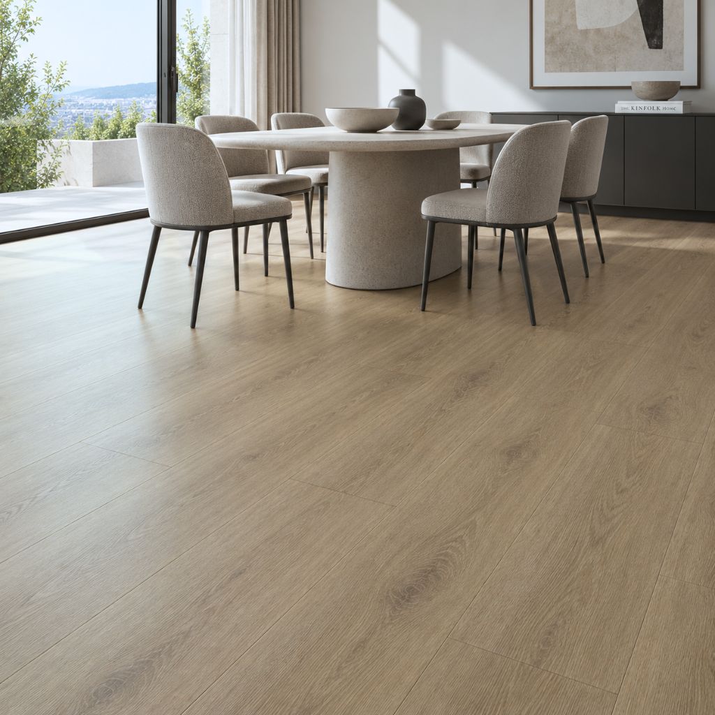 Laminat Klick Classic New England Oak Landhausdiele im Esszimmer von Floor4all