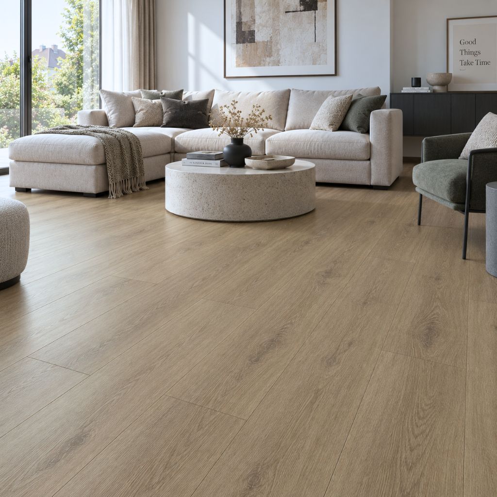 Laminat Klick Classic New England Oak Landhausdiele im Wohnzimmer von Floor4all