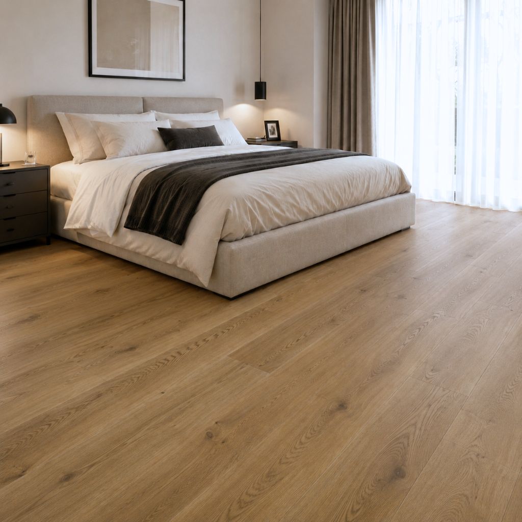Parkett Eiche Landhausdiele Rustic Castle im Schlafzimmer von Floor4all