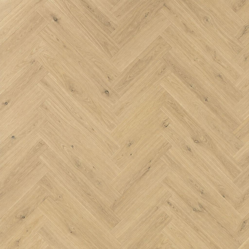 Klick Fertigparkett Fischgrätoptik Chateau Eiche rustikal in warmer, heller Eichenoptik von Floor4all