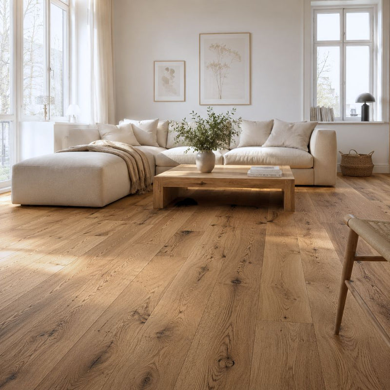 Parkett Turin Eiche Rustikal in modernem Wohnzimmer - Floo4all