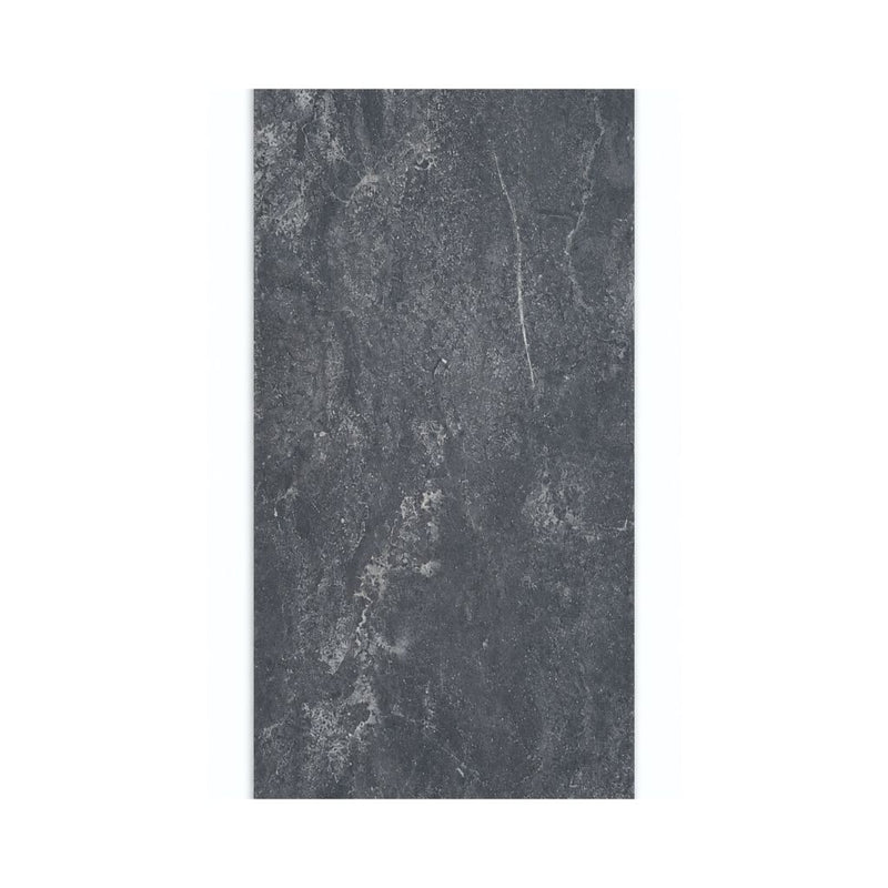 Einzelne Fliese Klick Vinyl Sarago in Dunkelgrau mit Natursteinstruktur und feinen Adern von Floor4all
