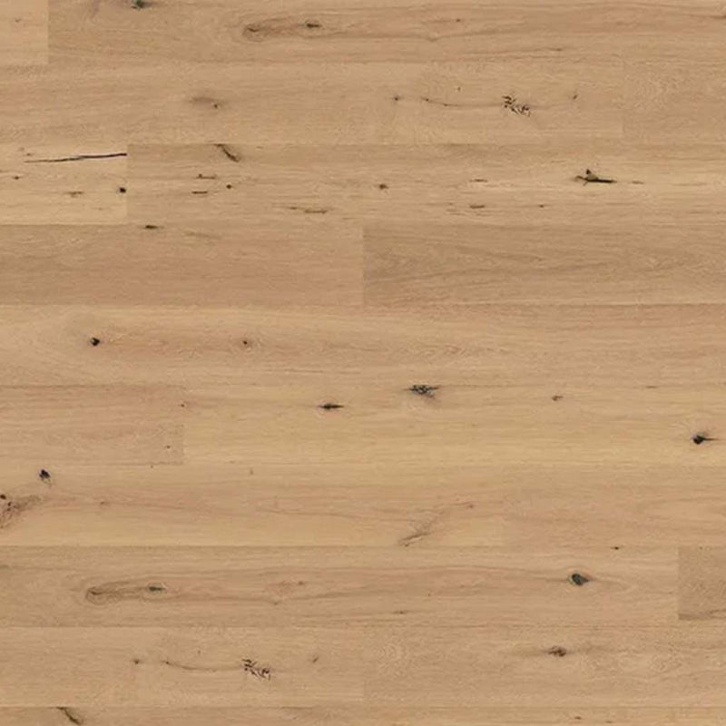 Gebürstete Oberfläche des Parketts mit fühlbar ausgearbeiteter Holzmaserung in Nahaufnahme