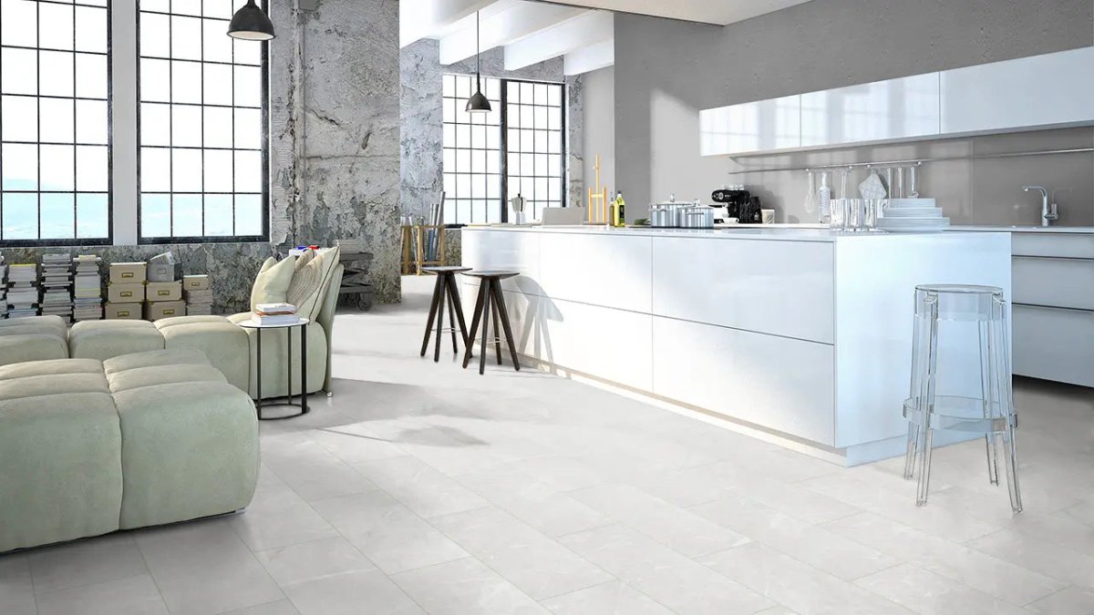 GreenLine-Silent-XL-Stone-Fliesenoptik-Granit-white-mit-Trittschalldaemmung-Vinylboden-Klick-2