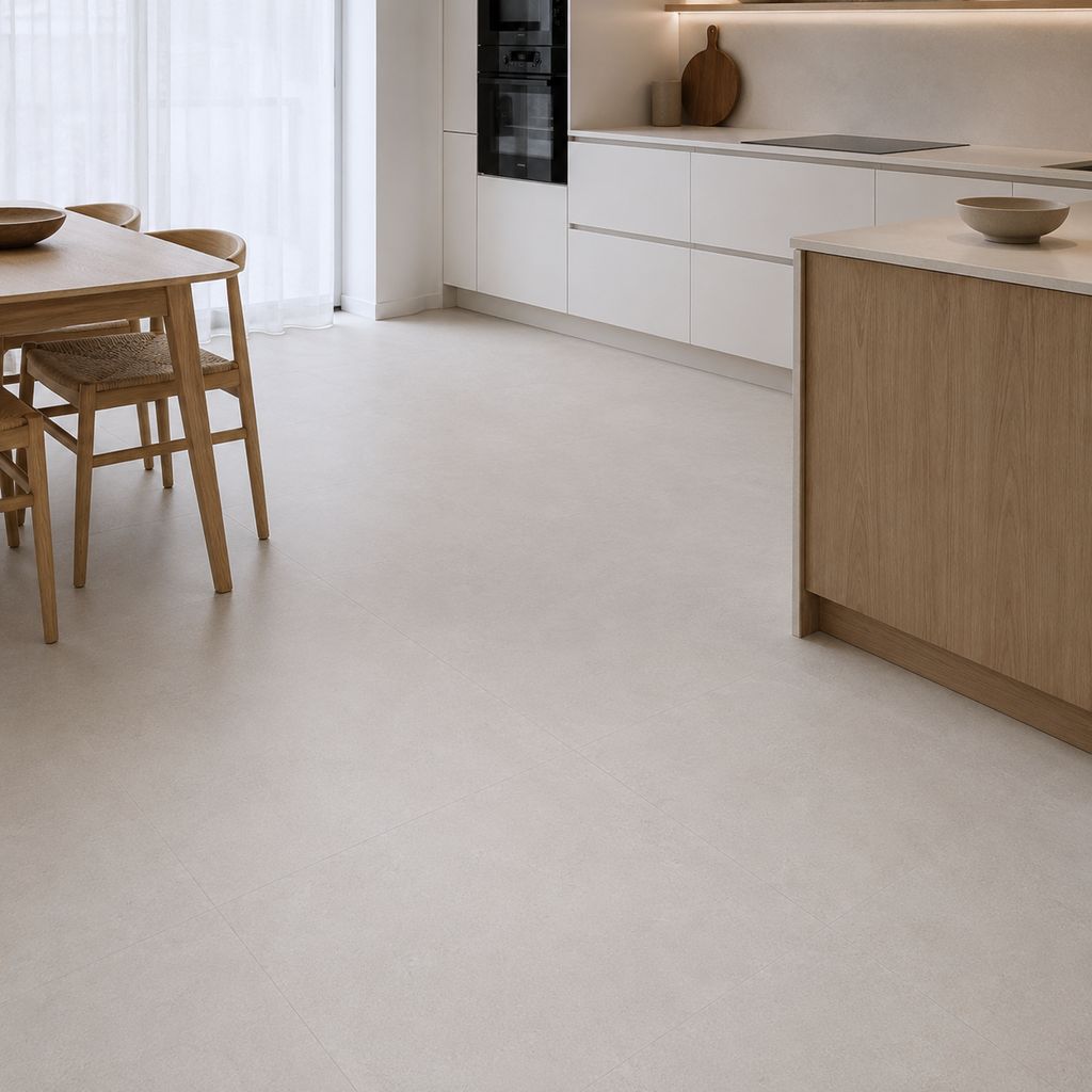 Klick Vinyl GreenLine XL Travertin Fliese mit Trittschall
