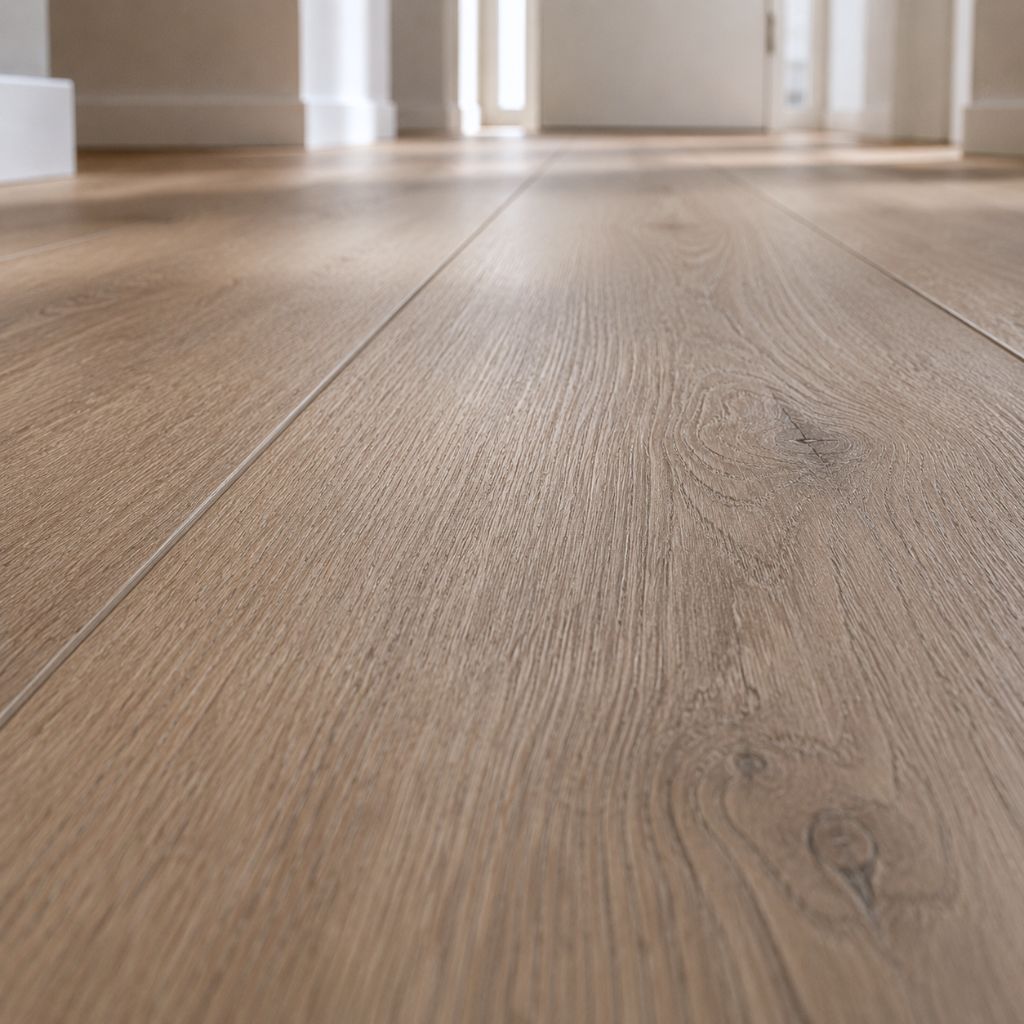 Tanne Eiche Holzmaserung Detail – authentische Oberflächenstruktur mit natürlichen Holztönen und Charakter. Klick Vinylboden Tanne Eiche mit Trittschalldämmung von Floor4all