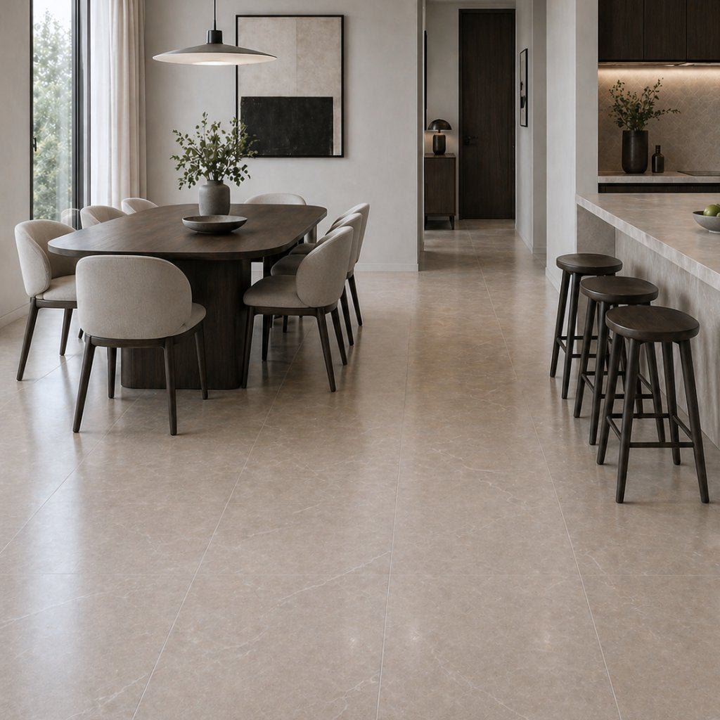 Laminat Kronotex Glamour - Hochglanz Botticino Classico Light Floor4all ambiente