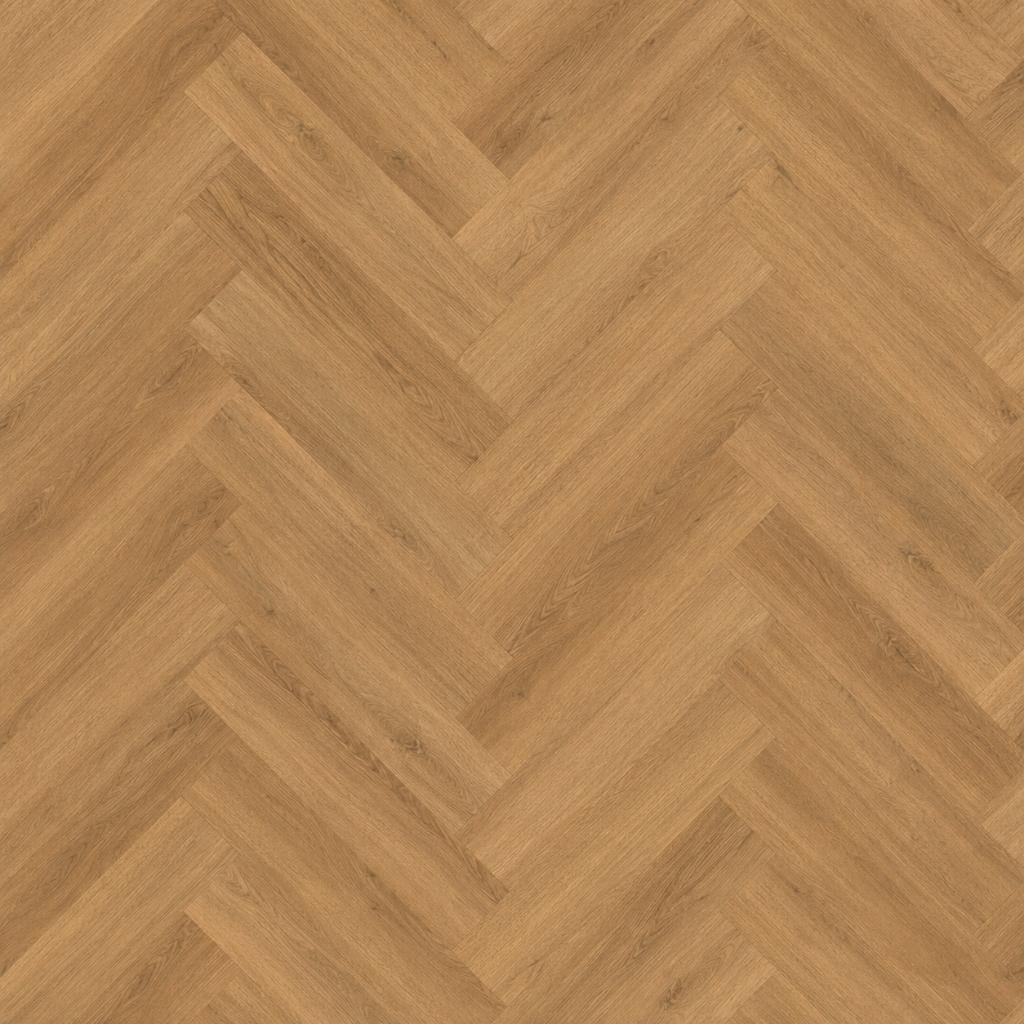 Nahaufnahme der Fischgrät-Verlegung von Klick Vinyl Fresh Oak mit authentischer Eichenoptik von Floor4all