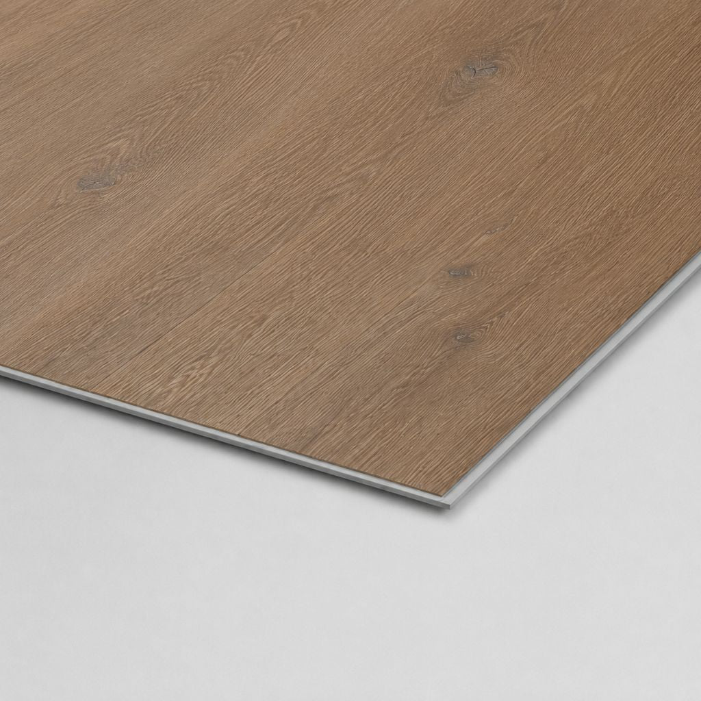 Detailansicht der Oberflächenstruktur mit realistischer Holzmaserung und stabilem Trägermaterial von Floor4all