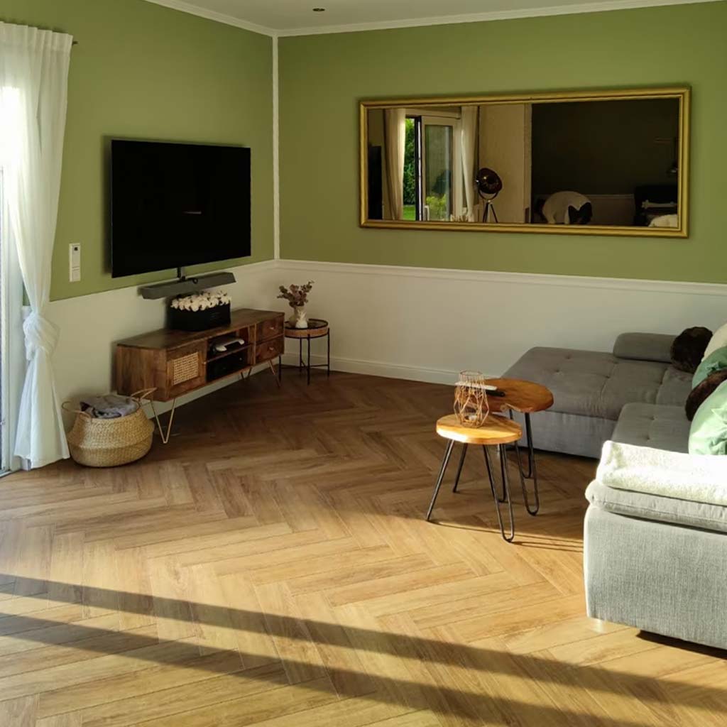Klick Vinylboden Herringbone Nicki mit V - Fuge mit Trittschall - Floor4all