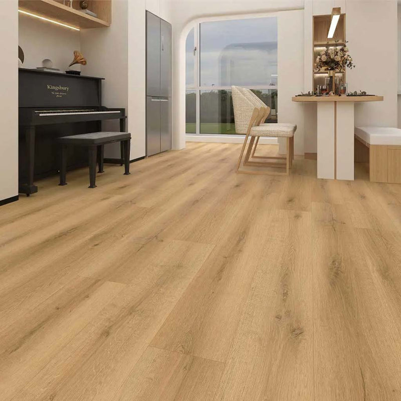 Klick Vinyl Eiche Stavern mit integrierter Trittschalldämmung in heller Holzoptik bei Floor4all