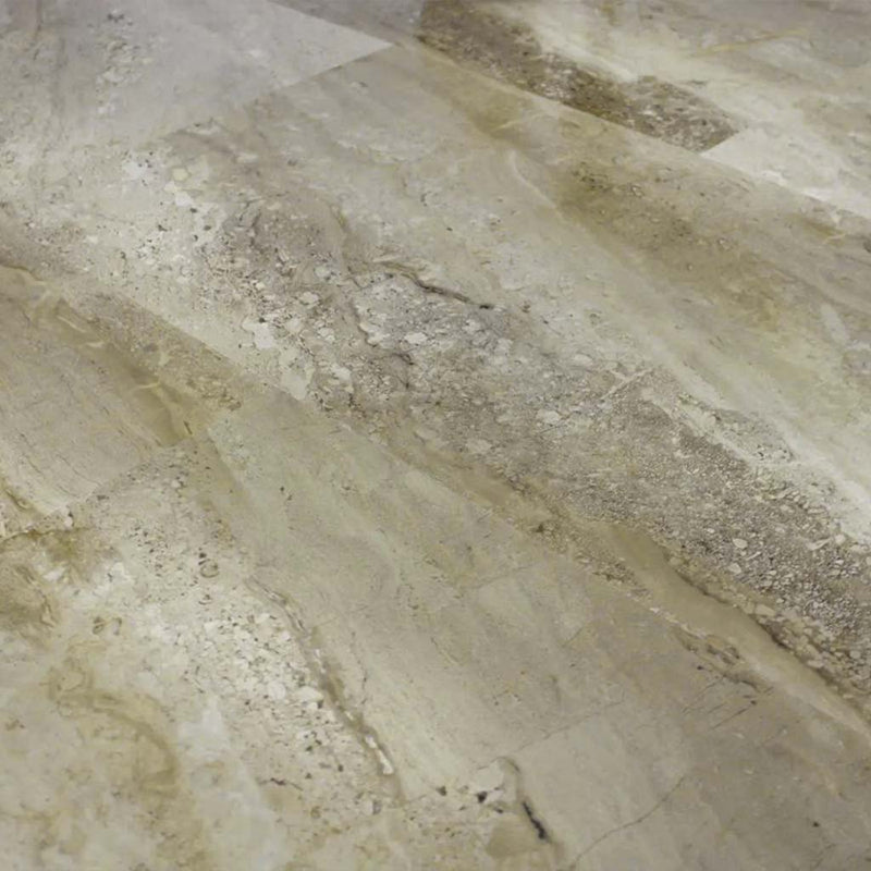 Vinyrock XL Gloss Fliesenoptik Hochglanz Abu Dhabi Botticino mit Trittschalldämmung Vinylboden - Floor4all