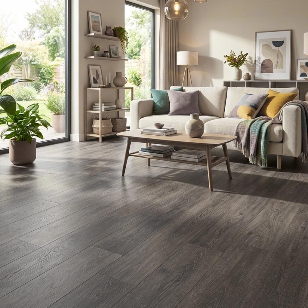 Klick Vinyl Eiche Pari Dunkel Vinylboden - Floor4all Hilden bei Düsseldorf