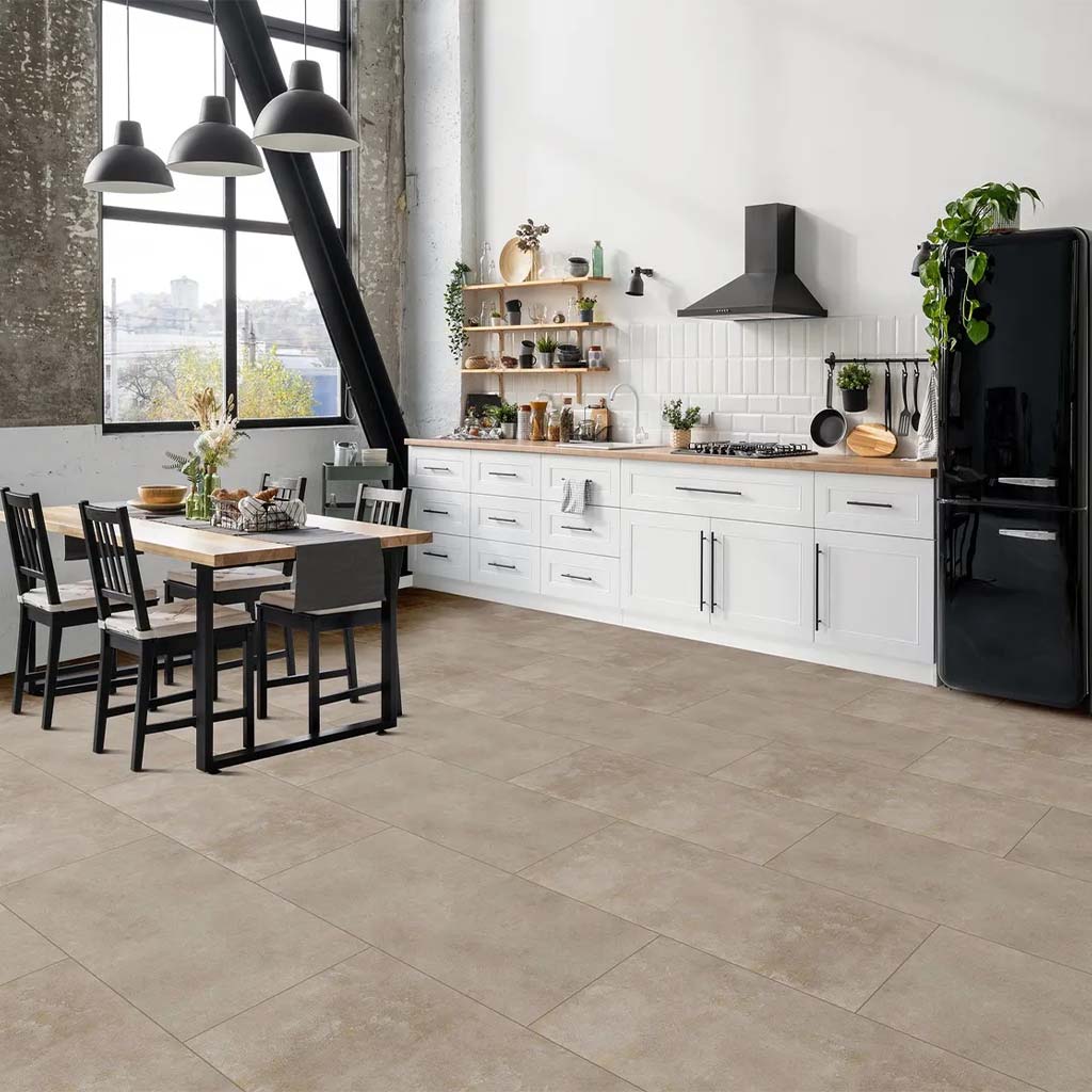 Klick Vinyl Fliesenoptik XL Beige Beton - Floor4all