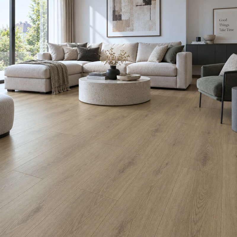 Laminat Klick Classic New England Oak Landhausdiele im Wohnzimmer von Floor4all