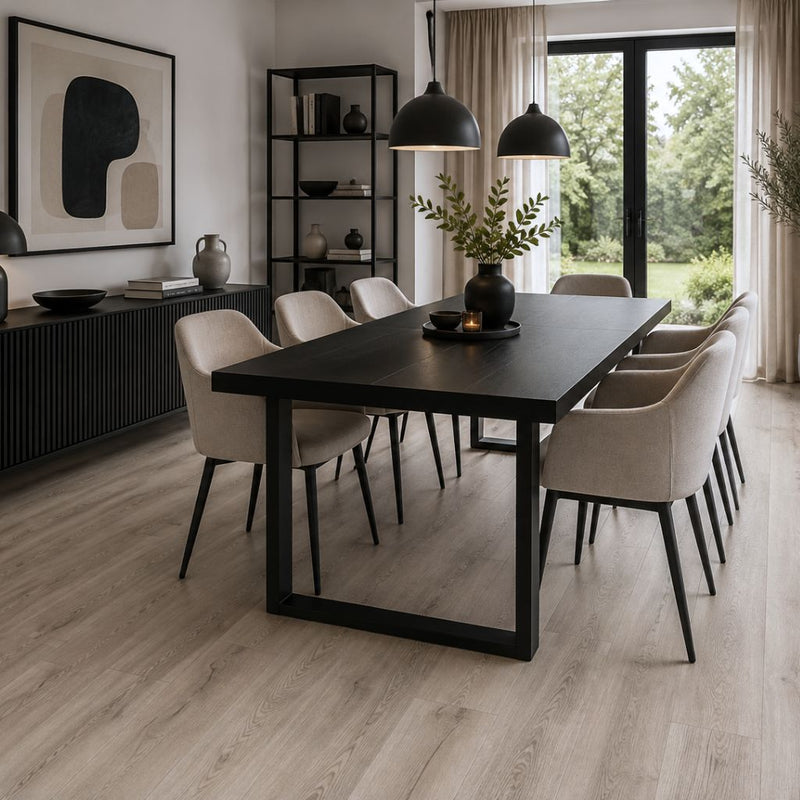 Laminat Kronotex Robusto Pettersson Eiche beige Landhausdiele im Esszimmer von Floor4all