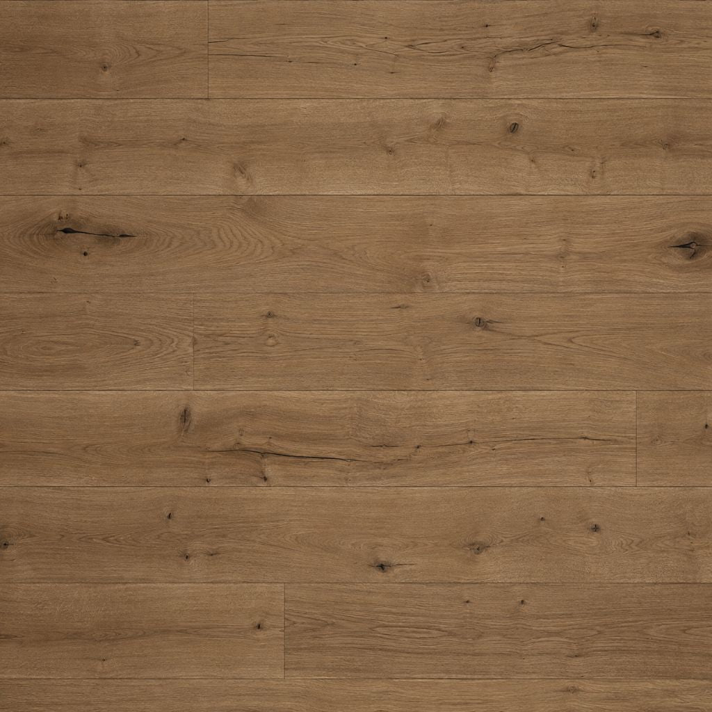 Nahaufnahme der gebürsteten, naturgeölten Holzmaserung von Parkett Eiche Pulara