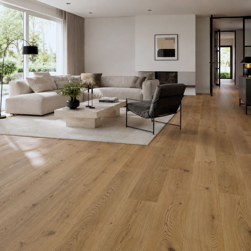 Parkett Eiche Landhausdiele Rustic Castle im Wohnzimmer von Floor4all