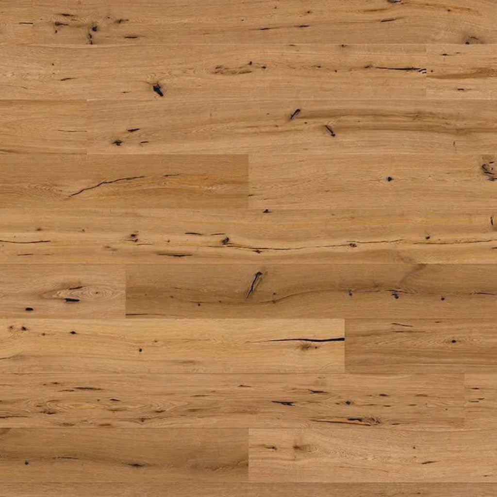 Nahaufnahme der gebürsteten, naturgeölten Oberfläche vom Parkett Endres Country Eiche rustikal von Floor4all
