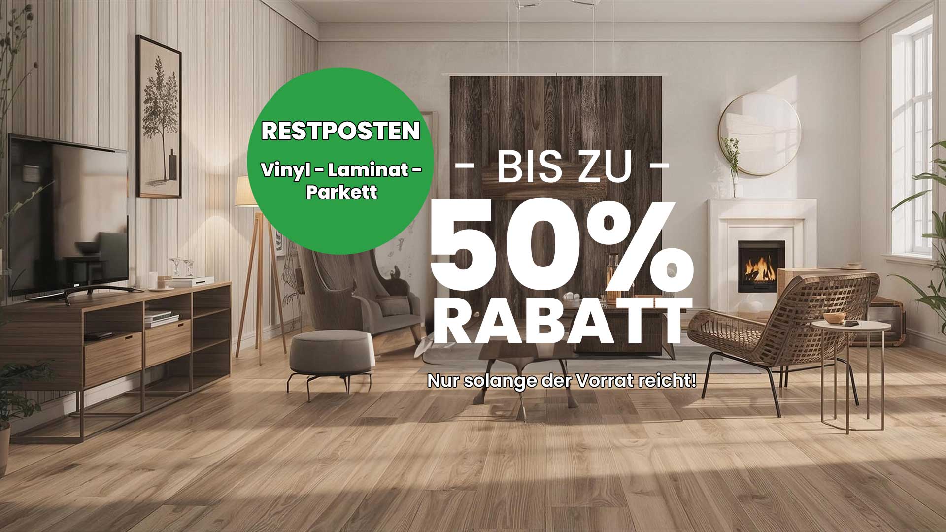 Vinylboden und Laminat und Parkett Restposten bis zu 50% Rabatt bei Floor4all