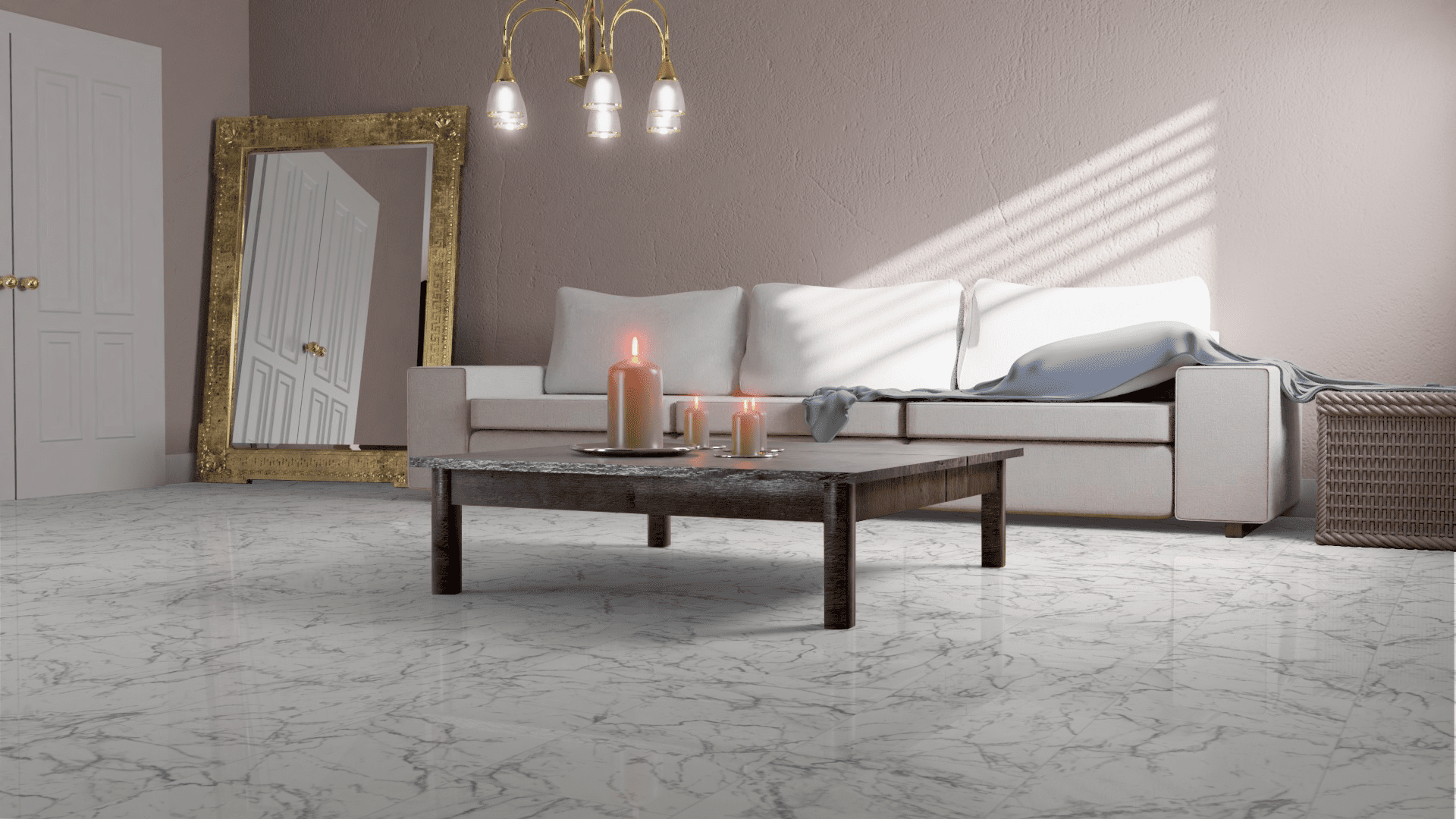 Laminat Kronotex Glamour - Hochglanz Carrara Marmor